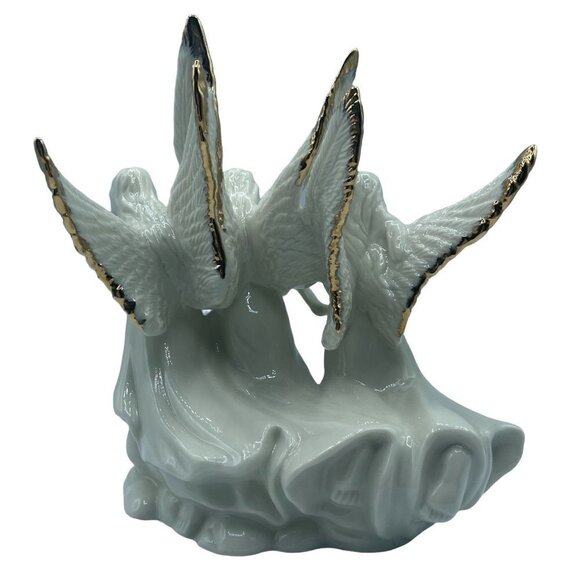 Mikasa Musical Angel Trio Playing Instruments Porcelain Cream and Gold - Picture 2 of 12